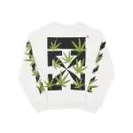 Zafa Wear OFF WHITE Hoodie Green Leaf