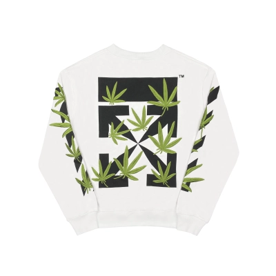 Top Quality OFF WHITE Hoodie Green Leaf  02