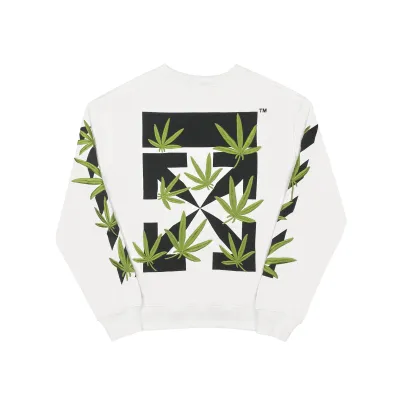 Top Quality OFF WHITE Hoodie Green Leaf 02