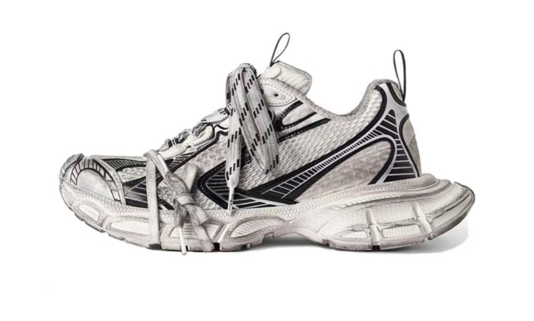 Zafa Wear Balenciaga 10.0 White Black Silver(Distress)734734 W3XL4 9710 