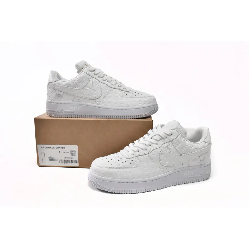 Zafa Wear Louis Vuitton x Air Force 1 Trainer Sneaker White LK0221