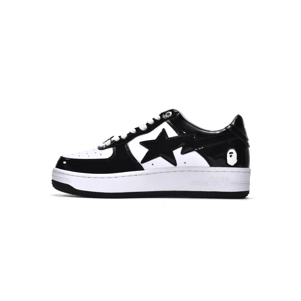 A Bathing Ape Bape Sta Low Black White 1H70-191-001 $69.9