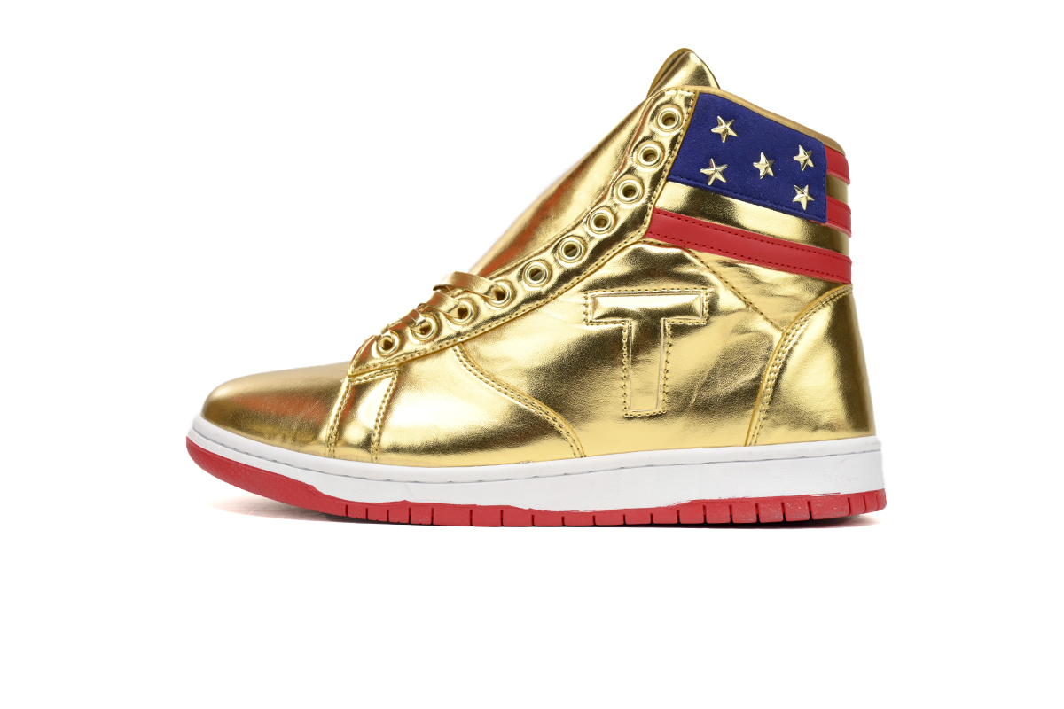 Trump Gold Sneaker | The Never Surrender High-Tops Trump Sneakers ...