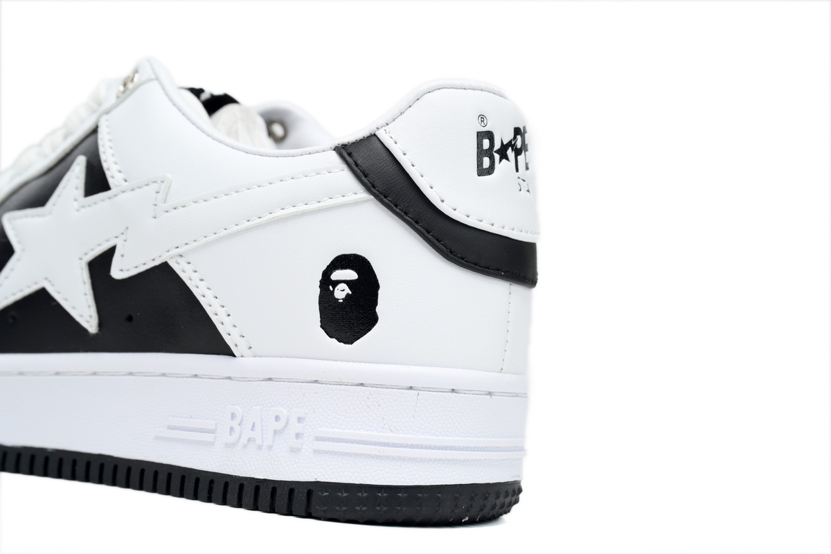 A Bathing Ape Bape Sta Low Black And White OZXSH W291 328