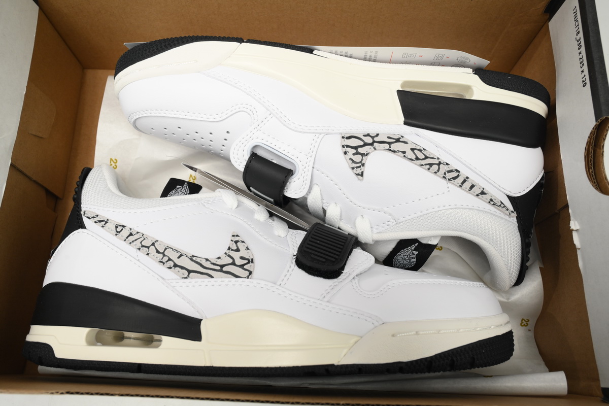 Pkgod Jordan Legacy 312 Low White Black Elephant Swoosh CD7069-110