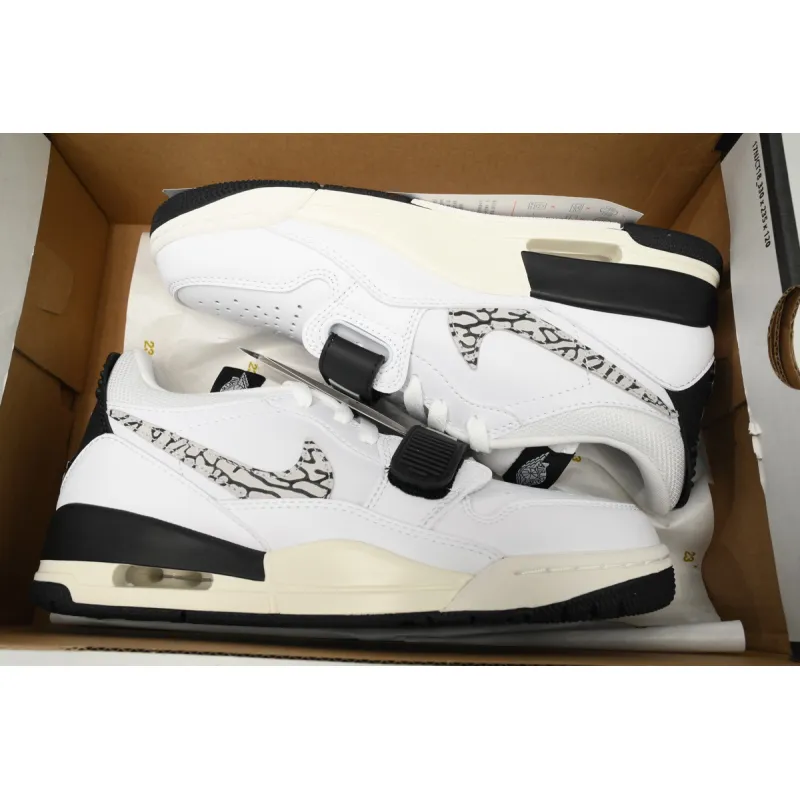 Pkgod Jordan Legacy 312 Low White Black Elephant Swoosh CD7069-110