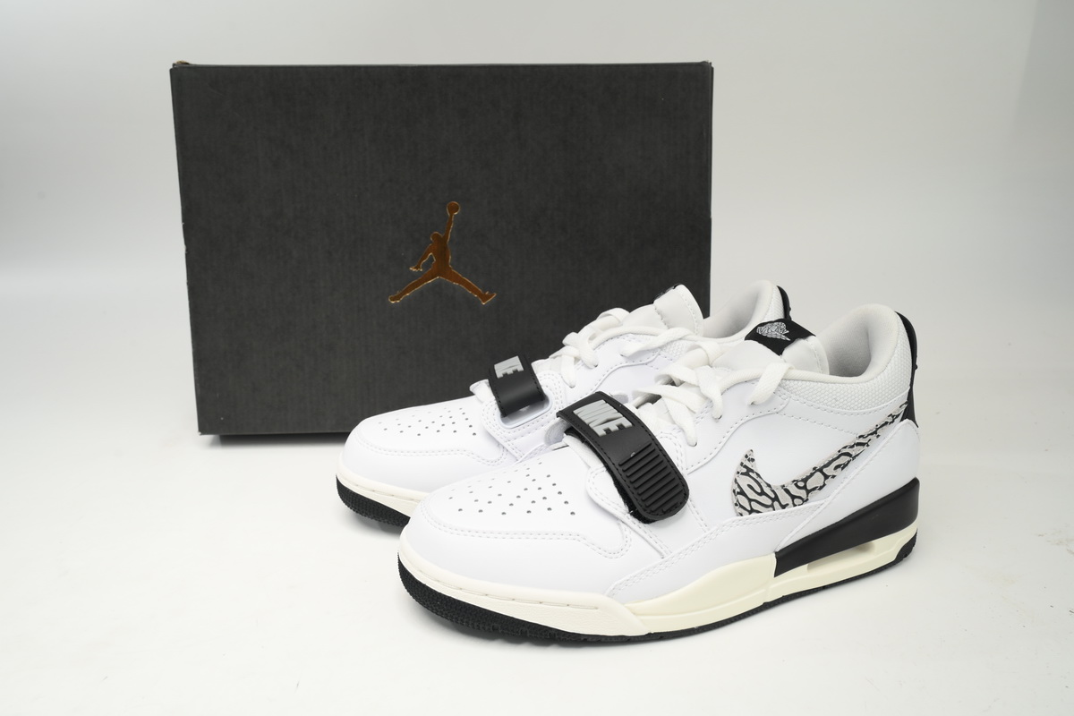 Pkgod Jordan Legacy 312 Low White Black Elephant Swoosh CD7069-110