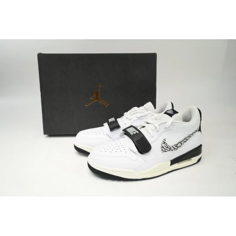 Pkgod Jordan Legacy 312 Low White Black Elephant Swoosh CD7069-110