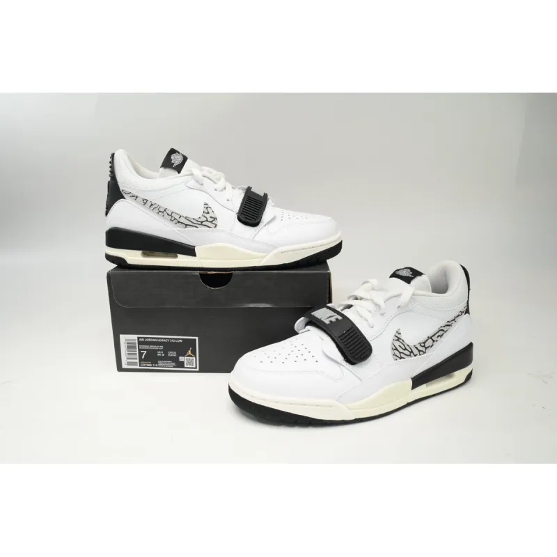 Pkgod Jordan Legacy 312 Low White Black Elephant Swoosh CD7069-110