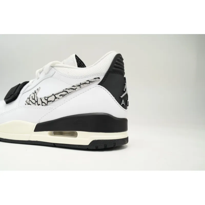 Pkgod Jordan Legacy 312 Low White Black Elephant Swoosh CD7069-110