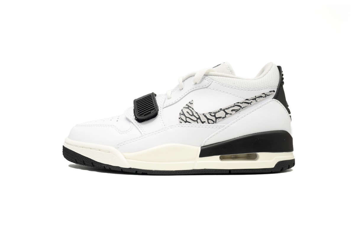 Pkgod Jordan Legacy 312 Low White Black Elephant Swoosh CD7069-110