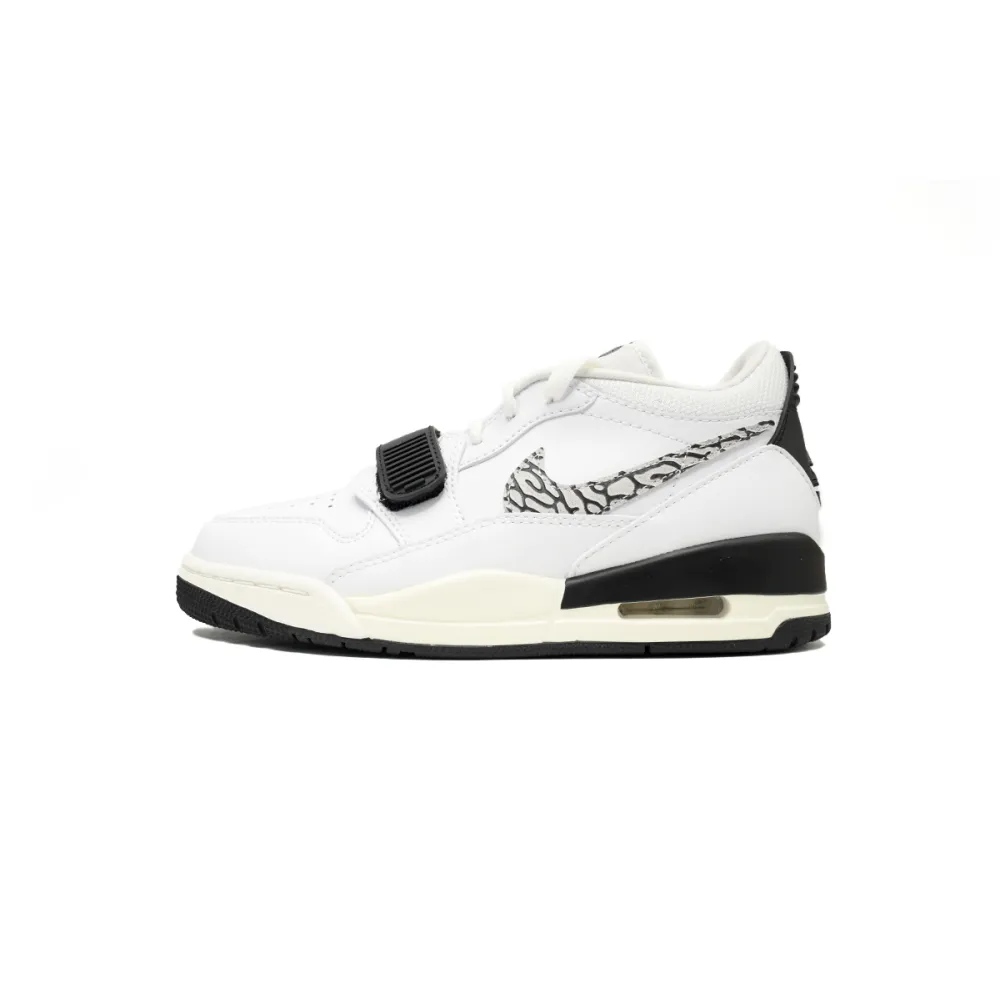 Pkgod Jordan Legacy 312 Low White Black Elephant Swoosh CD7069-110