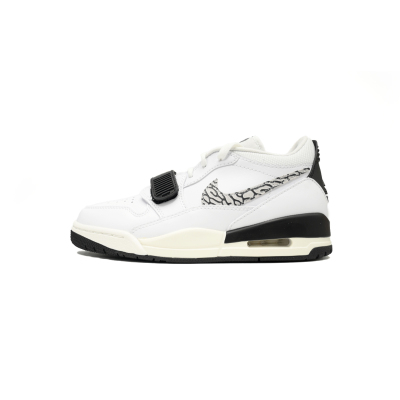 Pkgod Jordan Legacy 312 Low White Black Elephant Swoosh CD7069-110 01