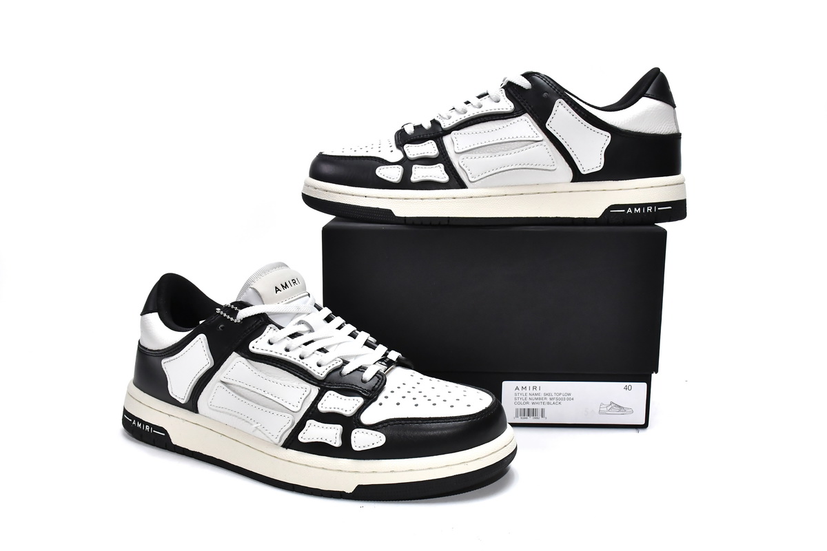     AMIRI Skel Top Low White Black