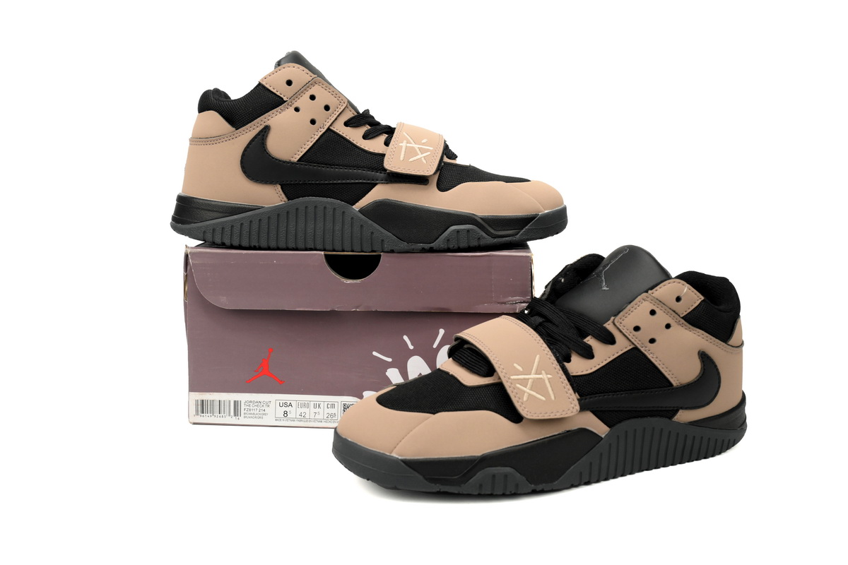 Air Travis Scott x Air Jordan Cut The Check Brown Black FZ8117-214