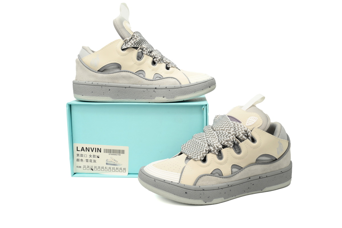 Pkgod | Perfect Kicks LANVIN White Maiden Rice White Grey - stockxshoesvip