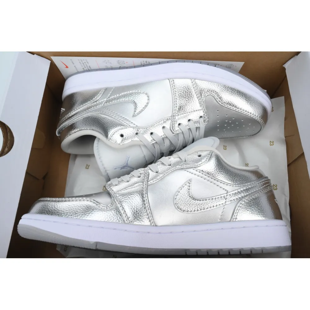 Pkgod  Air Jordan 1 Low WMNS Metallic Silver