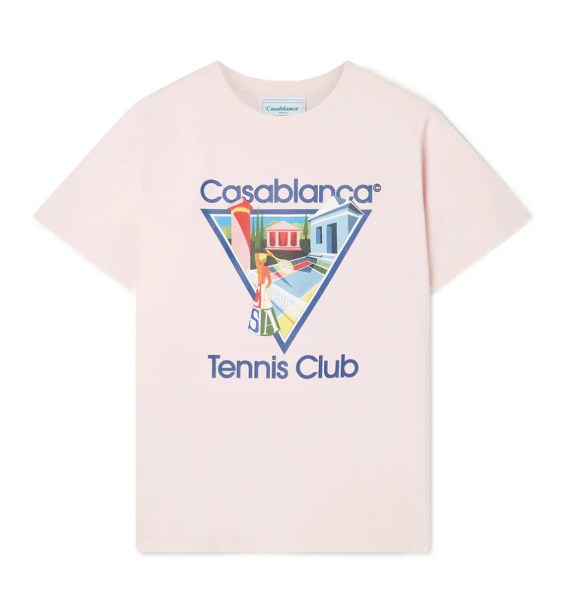 Top Quality     Casablanca La Joueuse Printed T-Shirt  Pink/White/Black