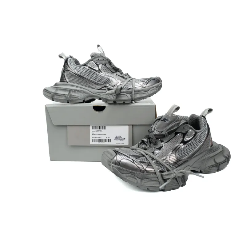 Balenciaga 3XL Lace-Up Sneakers Grey Silver 542228 W2RB8 1210