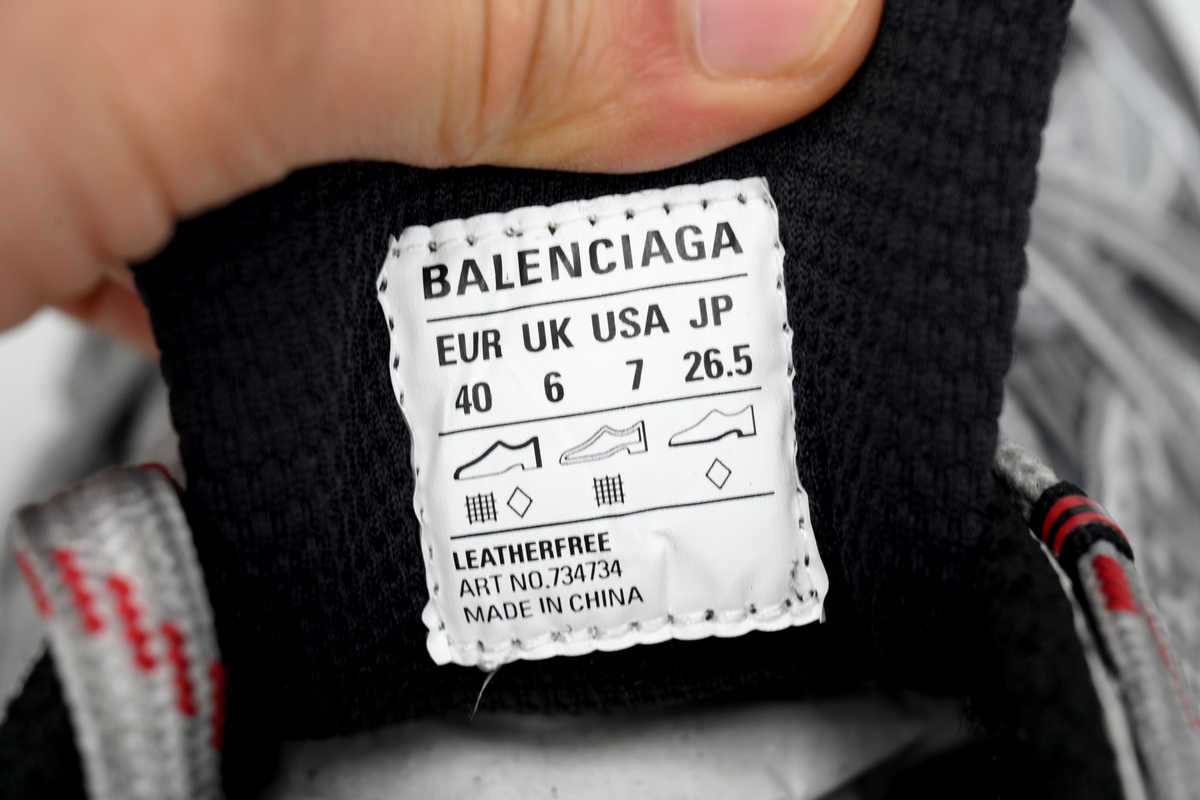    Balenciaga 3XL Lace-Up Sneakers  Grey Red  542228 W2RB8 2801