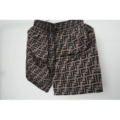 Top Quality Fendi FF Motif Shorts Black/Brown 02