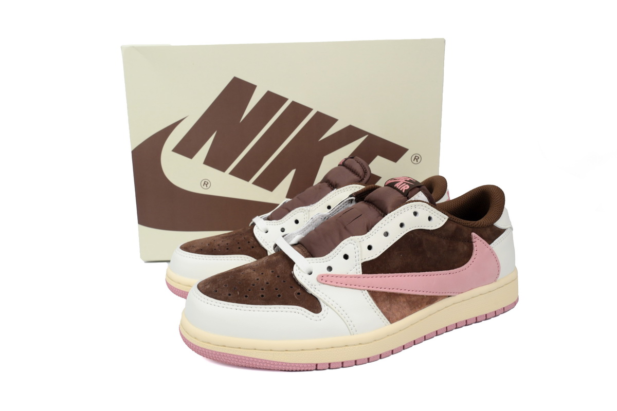    Pkgod Travis Scott x Air Jordan 1 Low Dark Pony Pink