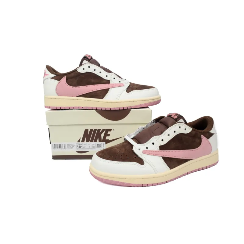 Pkgod Travis Scott x Air Jordan 1 Low Dark Pony Pink