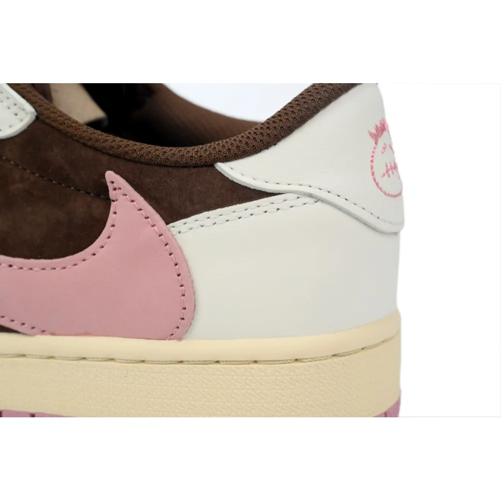 Pkgod Travis Scott x Air Jordan 1 Low Dark Pony Pink