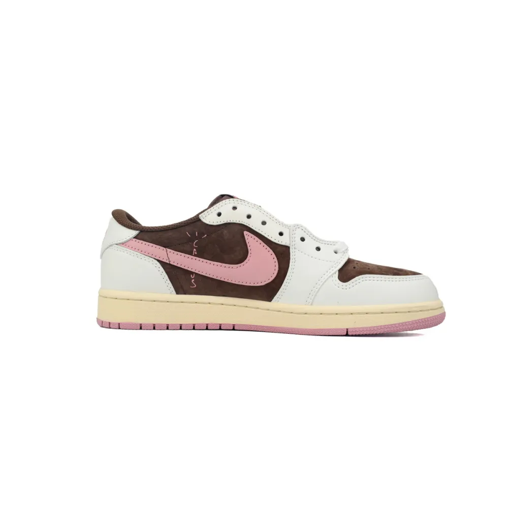 Pkgod Travis Scott x Air Jordan 1 Low Dark Pony Pink