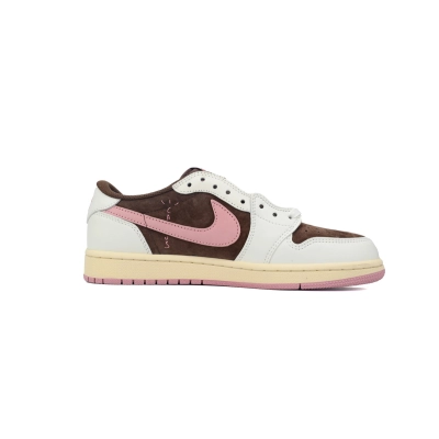 Pkgod Travis Scott x Air Jordan 1 Low Dark Pony Pink 02