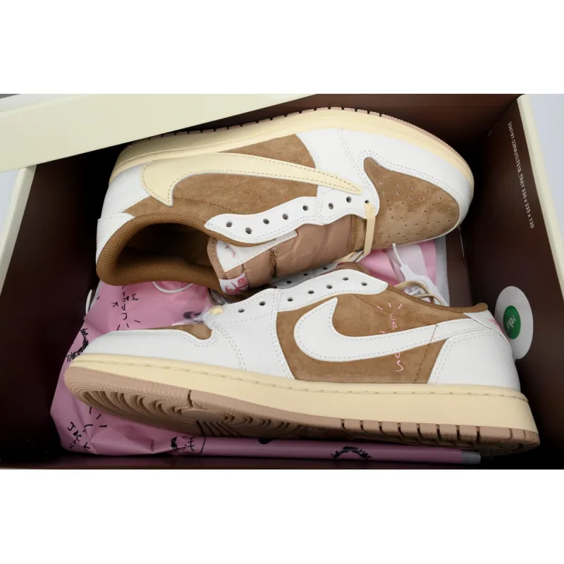 Pkgod Travis Scott x Air Jordan 1 Low Sail Shy Pink