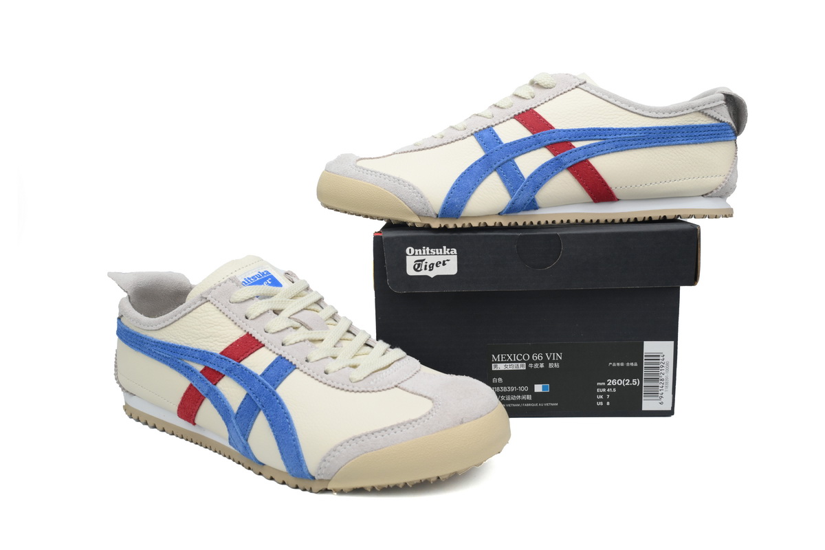 Onitsuka Tiger Mexico 66 Vintage White Directoire Blue 1183B391-100 (Leather)