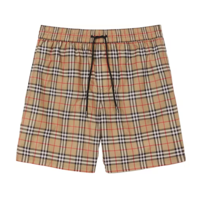 Top Quality Burberry Check Drawcord Swim Shorts  01