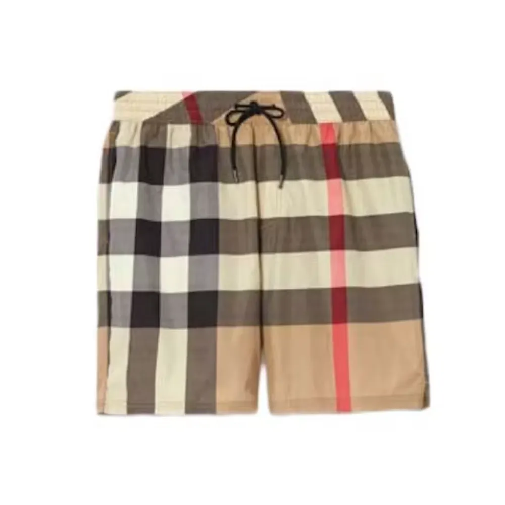 Top Quality Burberry Check Drawcord Swim Shorts Archive Beige