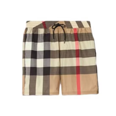 Top Quality Burberry Check Drawcord Swim Shorts Archive Beige  01