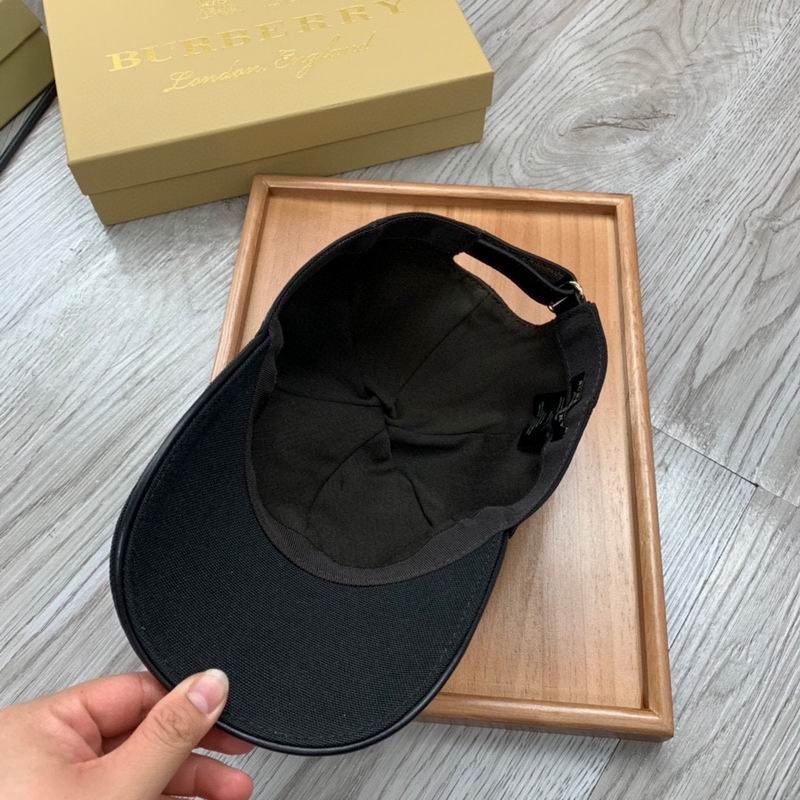    Burberry Monogram Motif Cotton Jersey Baseball Cap Black/White 