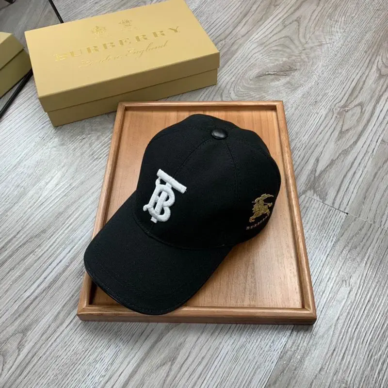 Burberry Monogram Motif Cotton Jersey Baseball Cap Black/White 