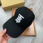 Burberry Monogram Motif Cotton Jersey Baseball Cap Black/White 