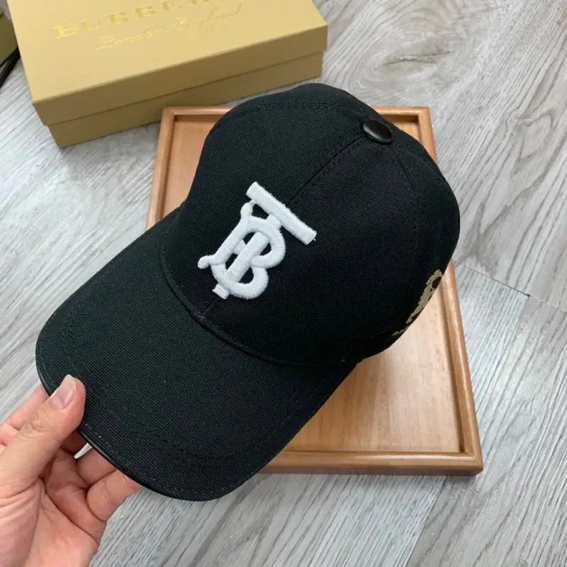 Burberry Monogram Motif Cotton Jersey Baseball Cap Black/White 