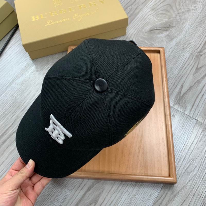    Burberry Monogram Motif Cotton Jersey Baseball Cap Black/White 