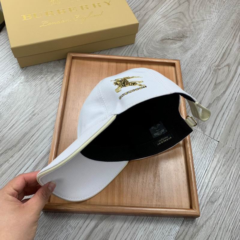    Burberry Monogram Motif Cotton Jersey Baseball Cap Black/White 