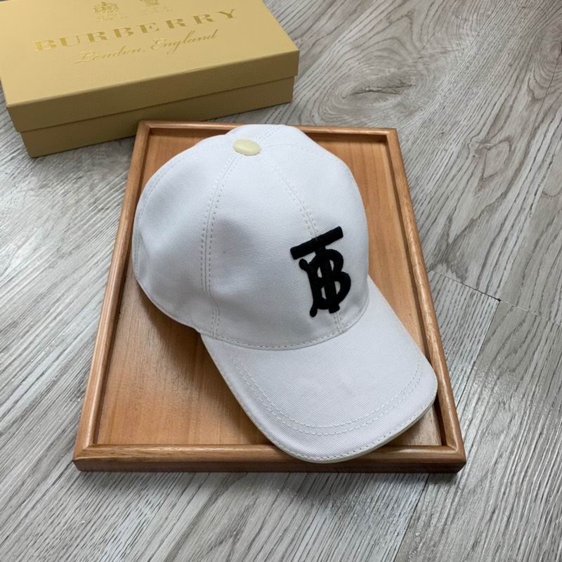    Burberry Monogram Motif Cotton Jersey Baseball Cap Black/White 