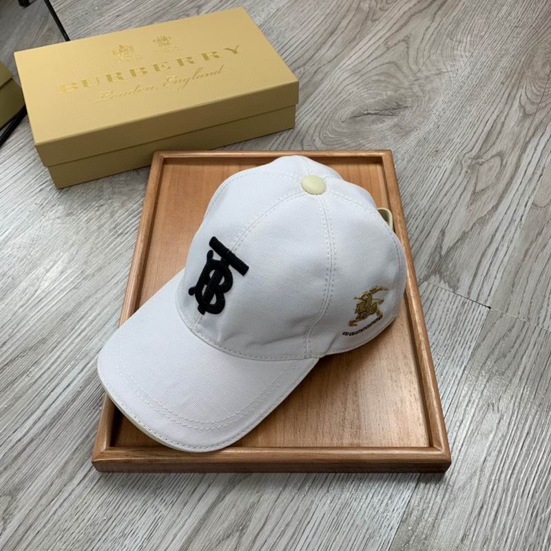    Burberry Monogram Motif Cotton Jersey Baseball Cap Black/White 