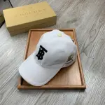 Burberry Monogram Motif Cotton Jersey Baseball Cap Black/White 
