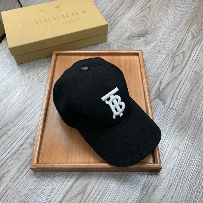    Burberry Monogram Motif Cotton Jersey Baseball Cap Black/White 