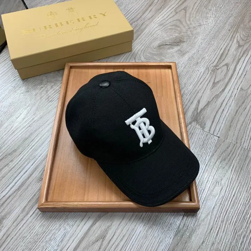 Burberry Monogram Motif Cotton Jersey Baseball Cap Black/White 