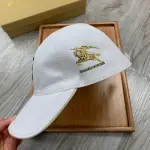 Burberry Monogram Motif Cotton Jersey Baseball Cap Black/White 