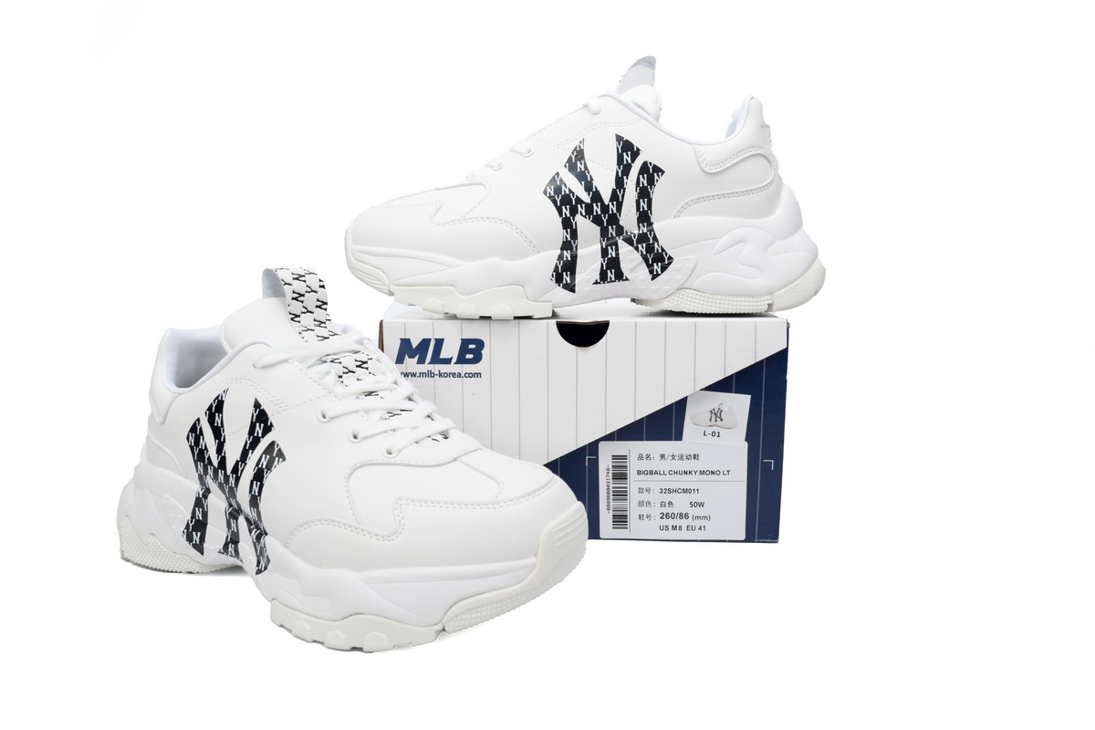    Giay MLB Chunky Liner Yankees Monogram White 32SHCMQ11