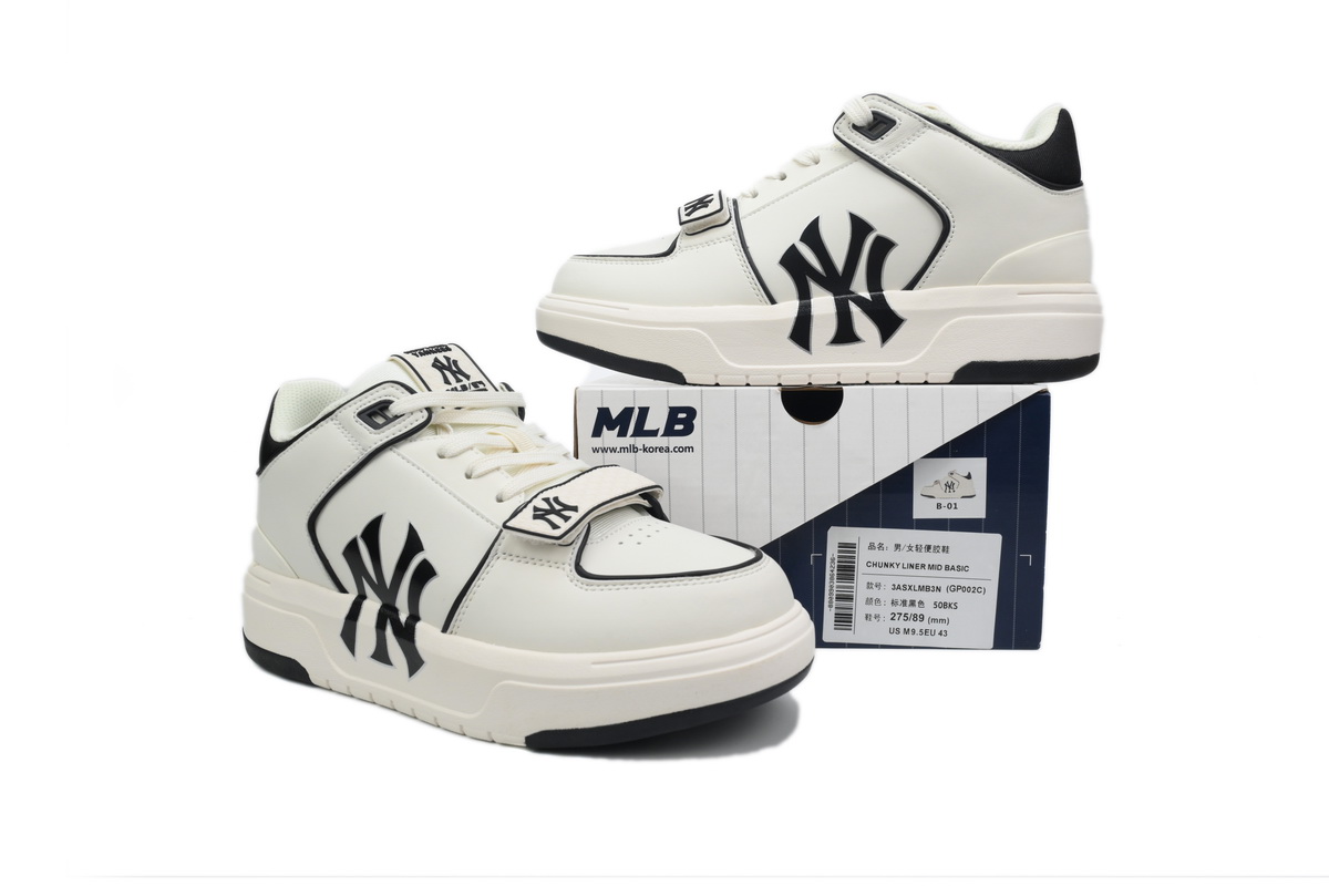    Giay MLB Chunky Liner Mid Basic New York Yankees Sneakers 3ASXLMB3N-50BKS