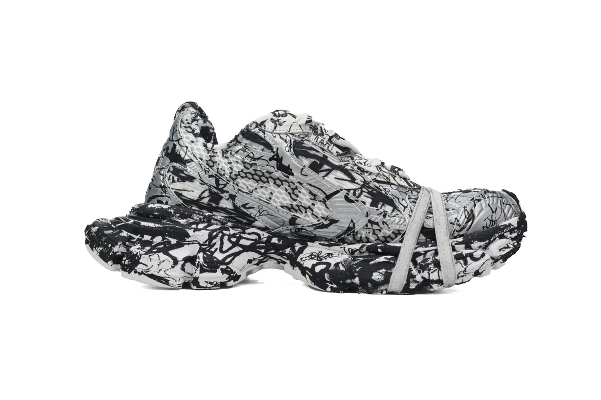    Balenciaga 3XL Lace-Up Sneakers Luminous White Graffiti 734731 W3XDC 0135